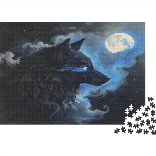 Puzzle Wolf_hollowing Puzzles für Erwachsene 500 Teile Holzpuzzle Wandkunst Puzzlespiele 500 Stück (52 x 38 cm) von WKMoney