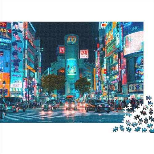 Puzzles 500 Teile für Erwachsene Tokio, Japan Puzzle für Erwachsene Holzbrettpuzzles Familiendekoration 500 Teile (52 x 38 cm) von WKMoney