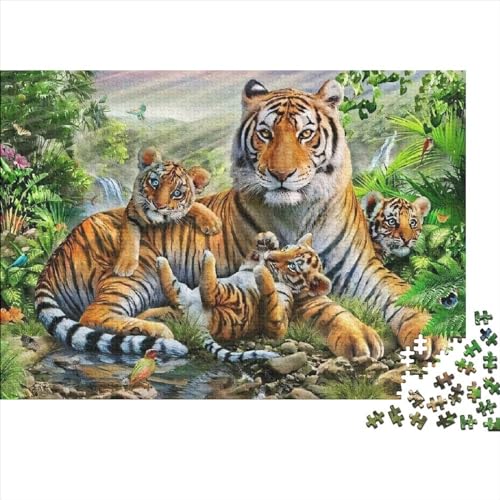 Puzzles für Erwachsene, 300 Teile, Tier-Tiger, kreative Holzpuzzles, praktisches Spiel, Familiendekoration, 300 Teile (40 x 28 cm) von WKMoney