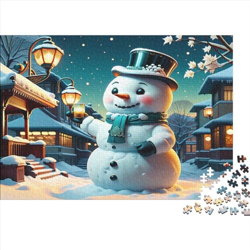 Schneemann-Puzzle, 300 Teile, kreatives rechteckiges großes Familienpuzzlespiel, Kunstwerk für Erwachsene und Teenager, 300 Teile (40 x 28 cm) von WKMoney