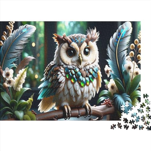 Tier-Eulen-Puzzles für Erwachsene, 500-teiliges Puzzle für Erwachsene, Holzpuzzle, lustiges Dekomprimierungsspiel, 500 Teile (52 x 38 cm) von WKMoney