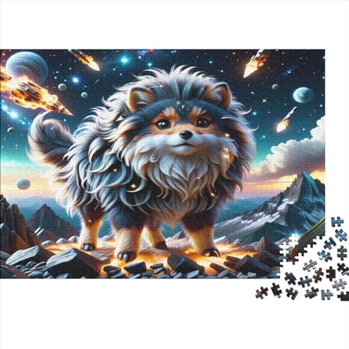 Tierhund 1000 Teile Puzzle für Erwachsene Kreatives rechteckiges Puzzle Geschenk Holzpuzzlespiel Kinder Denksportaufgaben Spielzeug 1000 Teile (75 x 50 cm) von WKMoney