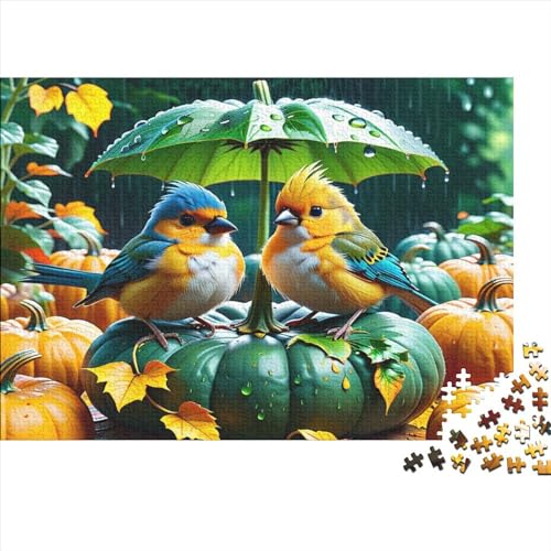 Tierjunges Vogel 500-teiliges Puzzle für Erwachsene, kreatives rechteckiges Puzzle, Holzpuzzle, Puzzle, Geschenk für Freunde, Familie, 500 Stück (52 x 38 cm) von WKMoney