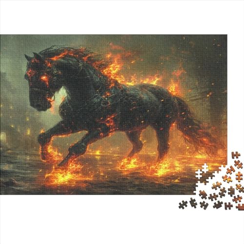 Tierpferd 500-teiliges Puzzle für Erwachsene – Puzzles für Teenager – Geschenke – Holzpuzzles – Entspannungspuzzlespiele – Denksport-Puzzle 500 Teile (52 x 38 cm) von WKMoney