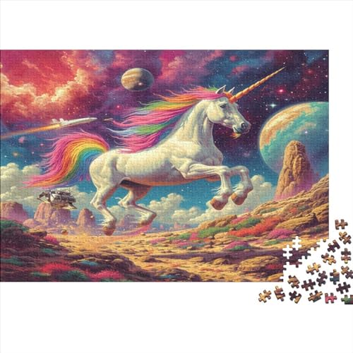 Tierpferd-Puzzlespiel für Kinder und Erwachsene, 1000-teiliges Puzzle, kreatives Holzpuzzle, Dekomprimierungsspiel, 1000 Stück (75 x 50 cm) von WKMoney
