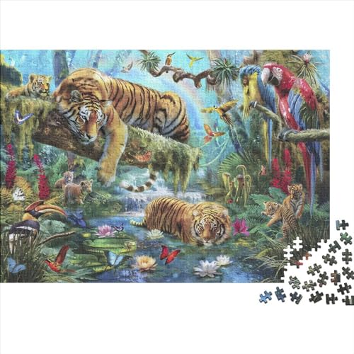 Unmögliche Puzzles für Erwachsene: Tropische Regenwaldtiere, 1000 Teile, Holzpuzzle, Geschenke für Kinder und Erwachsene, 1000 Teile (75 x 50 cm) von WKMoney