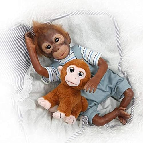 WKYUWS Reborn Monkey Boys 45 cm Weiches Silikon Vinyl Reborn Puppe Lebensechte Neugeborene Real Monkey Doll von WKYUWS