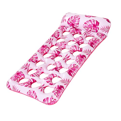 WKabnkn Aufblasbares Wasser Schwimmendes Bett Für Erwachsene Extra Dicke PVC Blatt Design Pool Matte Aufblasbare Wasser Hängematte Schnell Aufblasen Pool Schwimmer von WKabnkn