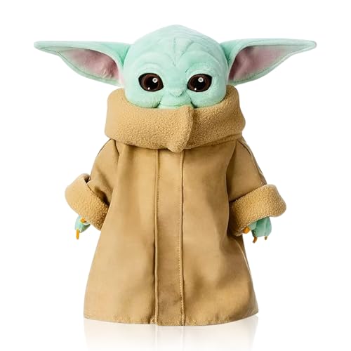 WKxinxuan Kuscheltier, 25 cm Grogu Kuscheltier, Plüschtier plüsch, Plüschtiere Mandalorian Plüsch Spielzeug für Geburtstags Kinder, Jungen und Mädchen von WKxinxuan