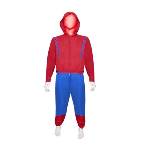 WKxinxuan Mario Kostüm Kinder Jungen Suit, 120-130cm Mario Kostüm Anime Mario Mütze Costume Anzug, Einteiliges Mario Mütze Kostüm für Halloween Weihnachtsfeier Cosplay Kostüm (M) von WKxinxuan