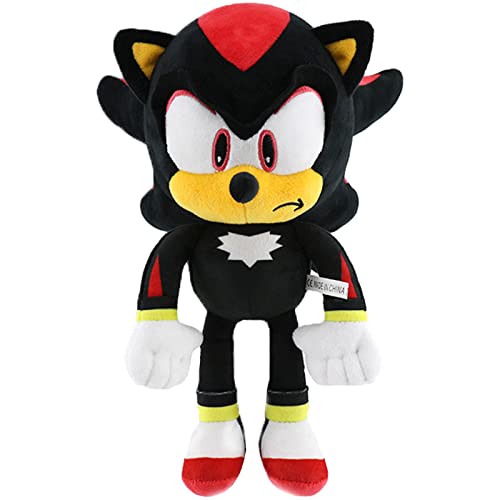 WKxinxuan Shadow Sonic Kuscheltier, Sonic Plüschtier, 35 cm Schwarz Stofftier Plüsch für Kinder Jungen und Mädchen Weihnachten Geburtstag Geschenke von WKxinxuan