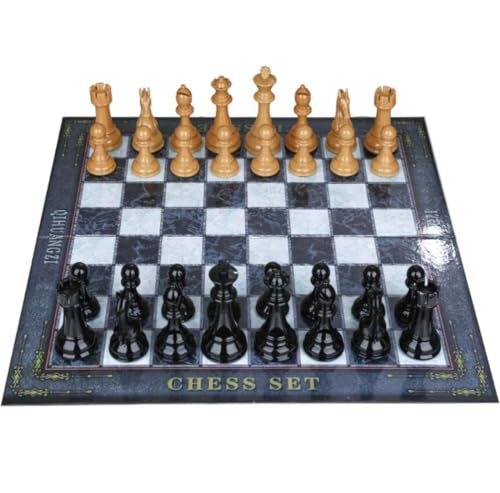 Schach Großer Schach -Set Falten Marmor tragbares Schachbrettverkehrsbrettspiel 18in für Erwachsene schachspiel von WLH Alexanders