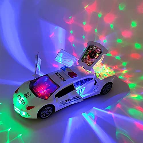 WLHBF Auto Spielzeug, Polizeiauto Kinder mit Lichter automatisch öffnende Türen Fahrzeug Licht Sound, Spielzeug-Polizeiauto für Jungen Mädchen ab3 4 5 6Jahren Geburtstags von WLHBF