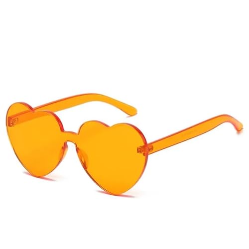 Partybrille 20 stücke Herz Sonnenbrillen for Frauen Männer Randlose Brillen Weibliche Sonnenbrillen FüR Junggesellinnenabschiede(Orange) von WLIHDB