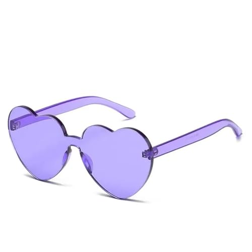 Partybrille 20 stücke Herz Sonnenbrillen for Frauen Männer Randlose Brillen Weibliche Sonnenbrillen FüR Junggesellinnenabschiede(Purple) von WLIHDB