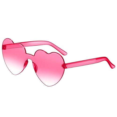 Partybrille 20 stücke Liebe Herzform Sonnenbrille Frauen Randlose Rahmen Tönung Klare Linse Bunte Gradienten Sonnenbrille Weibliche Schattierungen FüR Junggesellinnenabschiede(Color 2) von WLIHDB