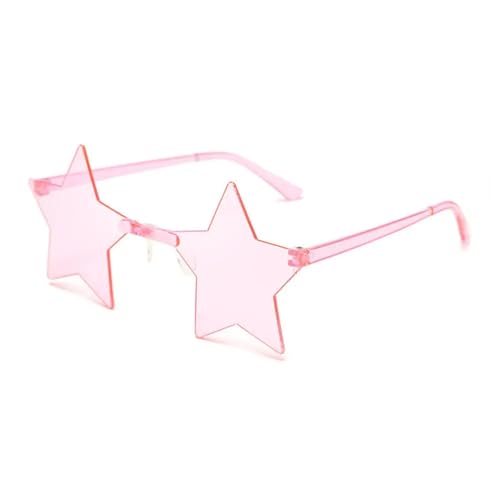 WLIHDB Partybrille 20 Stück dünne Scheiben-Stern-Sonnenbrille, rahmenlose Candy-Farbe, Persönlichkeit, blendende Kugel-Sonnenbrille, Pentagramm-Brille FüR Junggesellinnenabschiede(Color 2) von WLIHDB