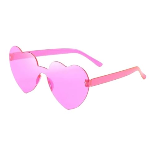 WLIHDB Partybrille 20 Stück herzförmige Sonnenbrillen for Damen, rahmenlose, herzförmige Einteilerbrille in Jelly-Farbe, schillernde Farbbrille FüR Junggesellinnenabschiede(Pink) von WLIHDB