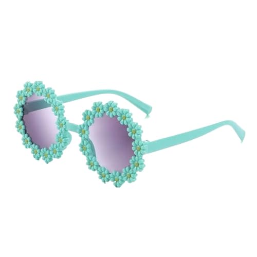 WLIHDB Partybrille 20 Stück runde Blumen-Sonnenbrillen for Kinder, süße Gänseblümchen-Sonnenbrillen, Sonnenschutz im Freien, lustige Party-Brillen FüR Junggesellinnenabschiede(Light Green) von WLIHDB