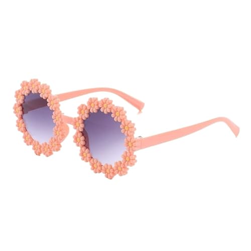 WLIHDB Partybrille 20 Stück runde Blumen-Sonnenbrillen for Kinder, süße Gänseblümchen-Sonnenbrillen, Sonnenschutz im Freien, lustige Party-Brillen FüR Junggesellinnenabschiede(Pink) von WLIHDB