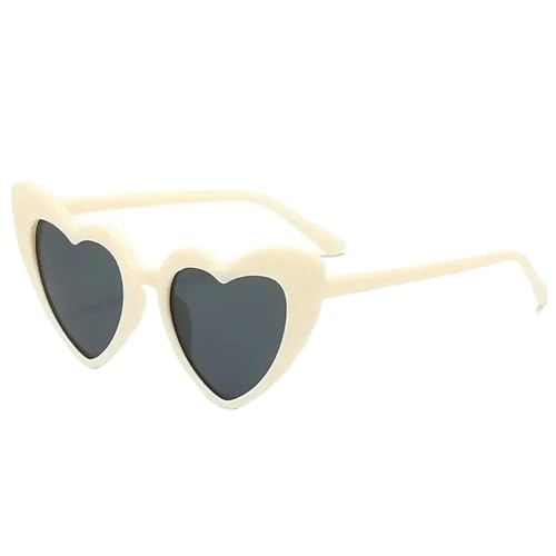 WLIHDB Partybrille 20 stücke Herz Sonnenbrille Cartoon Brillen Vintage Herz-Förmigen Sonnenbrillen Outdoor Brille FüR Junggesellinnenabschiede(Beige) von WLIHDB