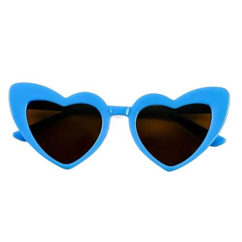 WLIHDB Partybrille 20 stücke Herz Sonnenbrille Cartoon Brillen Vintage Herz-Förmigen Sonnenbrillen Outdoor Brille FüR Junggesellinnenabschiede(Blue) von WLIHDB