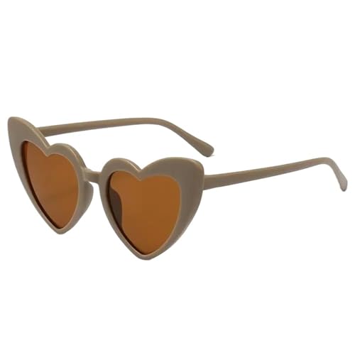 WLIHDB Partybrille 20 stücke Herz Sonnenbrille Cartoon Brillen Vintage Herz-Förmigen Sonnenbrillen Outdoor Brille FüR Junggesellinnenabschiede(Coffee) von WLIHDB