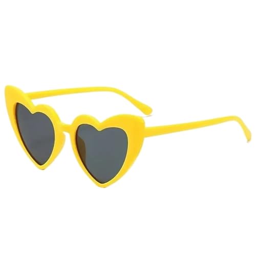 WLIHDB Partybrille 20 stücke Herz Sonnenbrille Cartoon Brillen Vintage Herz-Förmigen Sonnenbrillen Outdoor Brille FüR Junggesellinnenabschiede(Yellow) von WLIHDB