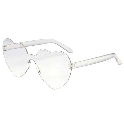 WLIHDB Partybrille 20 stücke Liebe Herz Form Sonnenbrille Frauen Randlose Rahmen Farbton Klare Linse Bunte Sonnenbrille FüR Junggesellinnenabschiede(Color 6) von WLIHDB