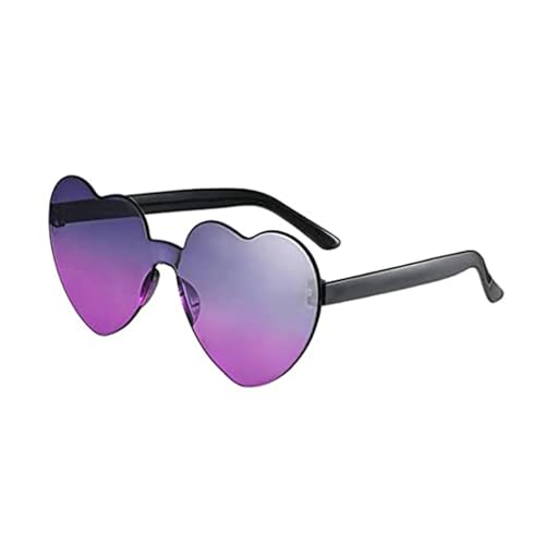 WLIHDB Partybrille 20 stücke Liebe Herz Form Sonnenbrille Frauen Randlose Rahmen Farbton Klare Linse Bunte Sonnenbrille FüR Junggesellinnenabschiede(Gray Purple) von WLIHDB