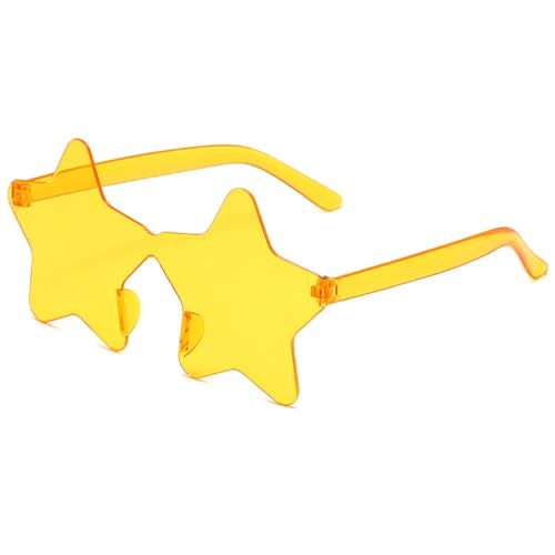 WLIHDB Partybrille 20 stücke Sternförmige Randlose Sonnenbrille Disco Party Star Gläser Frauen Bachelorette Party Favors Foto Prop Outdoor FüR Junggesellinnenabschiede(Yellow) von WLIHDB