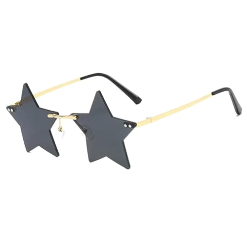WLIHDB Partybrille 20 stücke Sternform Sonnenbrille Lustige Pentagramm Brillen Brillen Weihnachtsdekoration Party Brille Randlose Sonnenbrille FüR Junggesellinnenabschiede(Black) von WLIHDB