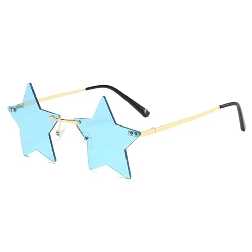 WLIHDB Partybrille 20 stücke Sternform Sonnenbrille Lustige Pentagramm Brillen Brillen Weihnachtsdekoration Party Brille Randlose Sonnenbrille FüR Junggesellinnenabschiede(Blue) von WLIHDB