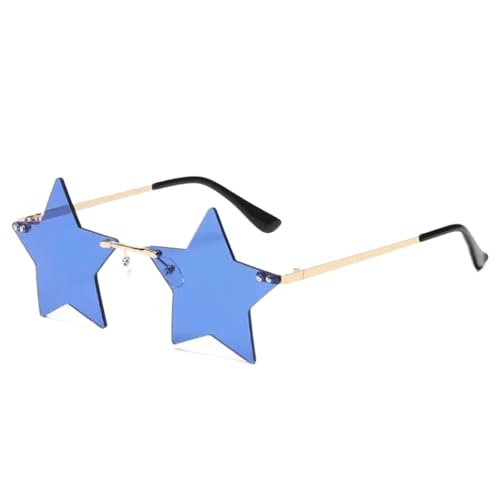 WLIHDB Partybrille 20 stücke Sternform Sonnenbrille Lustige Pentagramm Brillen Brillen Weihnachtsdekoration Party Brille Randlose Sonnenbrille FüR Junggesellinnenabschiede(Dark Blue) von WLIHDB