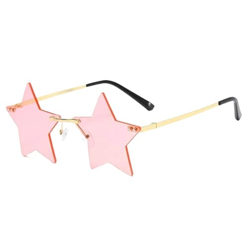 WLIHDB Partybrille 20 stücke Sternform Sonnenbrille Lustige Pentagramm Brillen Brillen Weihnachtsdekoration Party Brille Randlose Sonnenbrille FüR Junggesellinnenabschiede(Pink) von WLIHDB