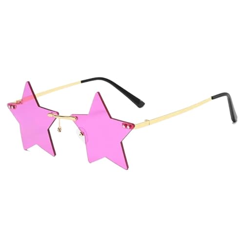 WLIHDB Partybrille 20 stücke Sternform Sonnenbrille Lustige Pentagramm Brillen Brillen Weihnachtsdekoration Party Brille Randlose Sonnenbrille FüR Junggesellinnenabschiede(Purple) von WLIHDB