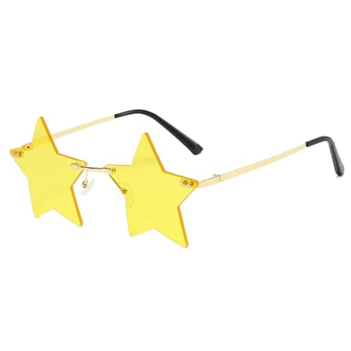 WLIHDB Partybrille 20 stücke Sternform Sonnenbrille Lustige Pentagramm Brillen Brillen Weihnachtsdekoration Party Brille Randlose Sonnenbrille FüR Junggesellinnenabschiede(Yellow) von WLIHDB