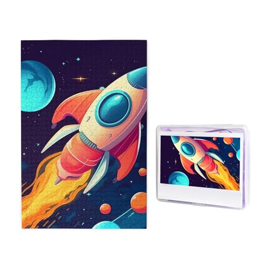 1000-teiliges Puzzle für Erwachsene, herausfordernde Holzpuzzles, individuell, Cartoon-Rakete im Weltraum, Bilderpuzzle für Spielabende, Familien-Holzpuzzles, fertige Größe 74,9 x 50 cm 1000-teiliges Puzzle für Erwachsene, herausfordernde Holzpuzzles, individuell, Cartoon-Rakete im Weltraum, Bilderpuzzle für Spielabende, Familien-Holzpuzzles, fertige Größe 74,9 x 50 cm von WLKSNBVD