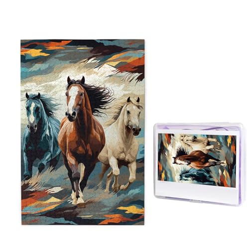 1000-teiliges Puzzle für Erwachsene, herausfordernde Holzpuzzles, individuelles Muster mit Pferden als Hintergrund, Bildpuzzle für Spielabende, Familien-Holzpuzzles, fertige Größe 74,9 x 50 cm 1000-teiliges Puzzle für Erwachsene, herausfordernde Holzpuzzles, individuelles Muster mit Pferden als Hintergrund, Bildpuzzle für Spielabende, Familien-Holzpuzzles, fertige Größe 74,9 x 50 cm von WLKSNBVD