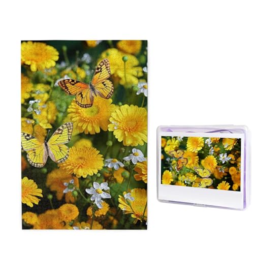 1000-teiliges Puzzle für Erwachsene, herausfordernde Holzpuzzles, personalisierbar, gelber Schmetterling und gelbe Gänseblümchen, Bilderpuzzle für Spielabende, Familien-Holzpuzzles, fertige Größe 74,9 1000-teiliges Puzzle für Erwachsene, herausfordernde Holzpuzzles, personalisierbar, gelber Schmetterling und gelbe Gänseblümchen, Bilderpuzzle für Spielabende, Familien-Holzpuzzles, fertige Größe 74,9 von WLKSNBVD