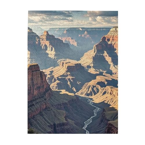 500-teiliges Puzzle für Erwachsene, herausforderndes Holzpuzzle, personalisierbar, Grand Canyon Arizona, Bilderpuzzle für Spielabende, Familie, Holzpuzzle, fertige Größe 51,8 x 38,1 cm von WLKSNBVD