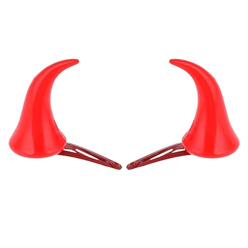 WLLHYF Halloween Teufelshörner Haarspange Mode Haarspangen Niedlich Kopfschmuck Kleine Vampir Kopfbedeckung Cosplay Kostüm Zubehör Party Dress Up für Weihnachten Halloween (Rot) von WLLHYF