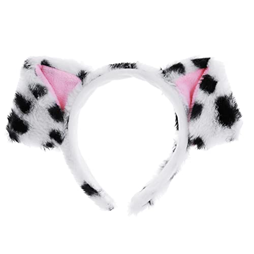 WLLHYF Hundeohren-Stirnband Dalmatiner Cartoon-Haarreifen Tierkopfbedeckung Weihnachtskostüm Haarbänder Cosplay Halloween Partyzubehör Welpen-Kopfbedeckung für Frauen und Mädchen (Stil 1) von WLLHYF
