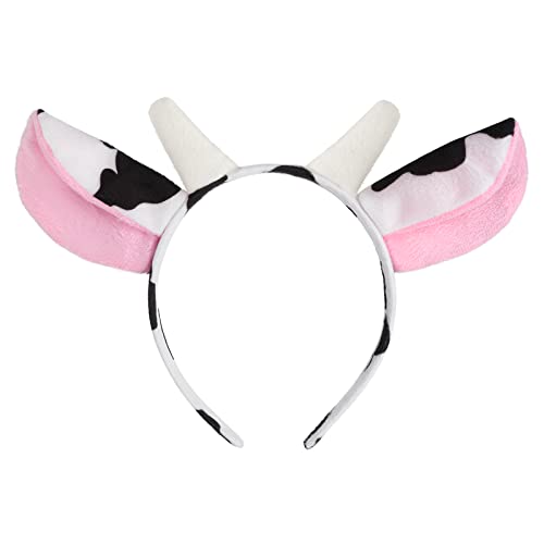 WLLHYF Kuh Stirnband Tierkopf Tragen Kuh Ohr Stirnbänder Mode Weich und Bequem Halloween Weihnachten Cosplay Kostüm Stirnband Haarschmuck für Damen Mädchen Herren Party Dekoration von WLLHYF