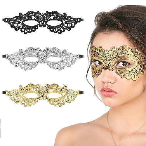 WLLHYF Maskerade-Maske, venezianische Party-Maske, elastische Spitzenmasken, weiche Karnevalsmaske, Halloween-Maske, Kostümzubehör für Damen von WLLHYF