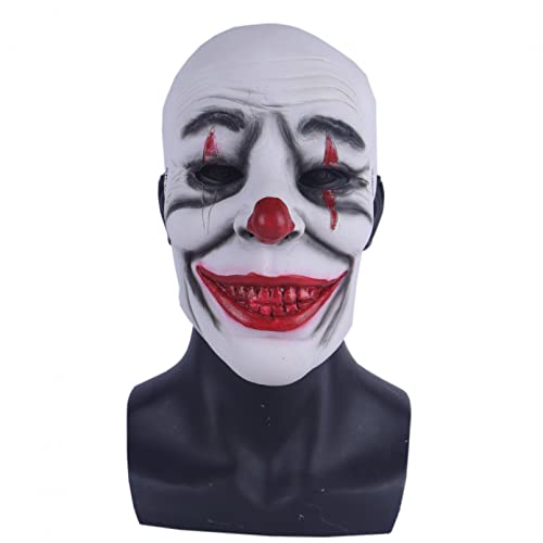 WLLLTY Halloween-Maske, Halloween-Latex-Maske, rote Nase, Clown, lustige Narbe, Gesicht, Halbkopfmaske, Dämon, Erwachsene, Kopfbedeckung, Zubehör von WLLLTY