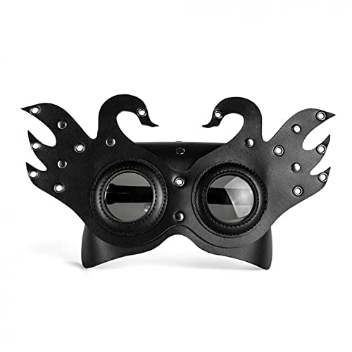 WLLLTY Halloween-Maske, Nachtclub, Steampunk, Halbmaske, Brille, Requisiten, Halloween, Leder, Pestarzt-Maske, Steampunk, lustige Maske von WLLLTY