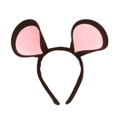 WLNEXT Filz-Maus-Ohr-Haarreif, Cartoon-Ohr-Stirnband, Cosplay-Kostüm, Weihnachtsfeier, schöner Kopfschmuck für Erwachsene und Kinder, lustiger Kopfschmuck, schwarzes Pulver von WLNEXT