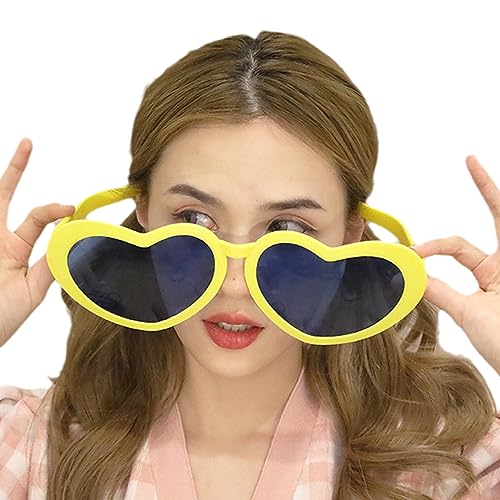 WLNEXT Lustige übergroße Herzform für Party, coole Brille, Neuheit, Rahmen, Selfie-Requisiten, Zubehör, Gelb WLNEXT Lustige übergroße Herzform für Party, coole Brille, Neuheit, Rahmen, Selfie-Requisiten, Zubehör, Gelb von WLNEXT