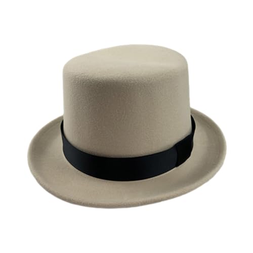 WLNEXT Modischer britischer flacher Hut für Magier-Kostüm, Aufführungen, Theateraufführungen, Musikalien, Zylinderhut, Erwachsene, Teenager, Beige WLNEXT Modischer britischer flacher Hut für Magier-Kostüm, Aufführungen, Theateraufführungen, Musikalien, Zylinderhut, Erwachsene, Teenager, Beige von WLNEXT